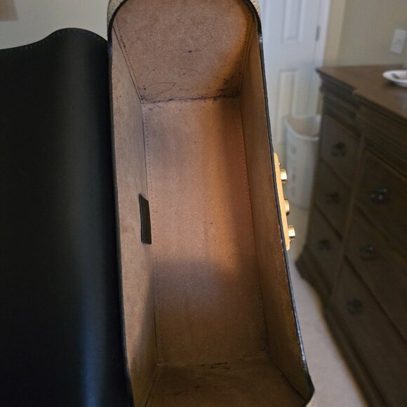 Rare GG Supreme Monogram Trunk Purse w/Bamboo Handle - Picture 4 of 8